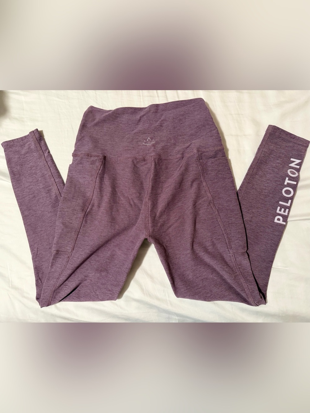 Peloton x Beyond Yoga Spacedye High Waisted Midi Leggings Heathered Plum